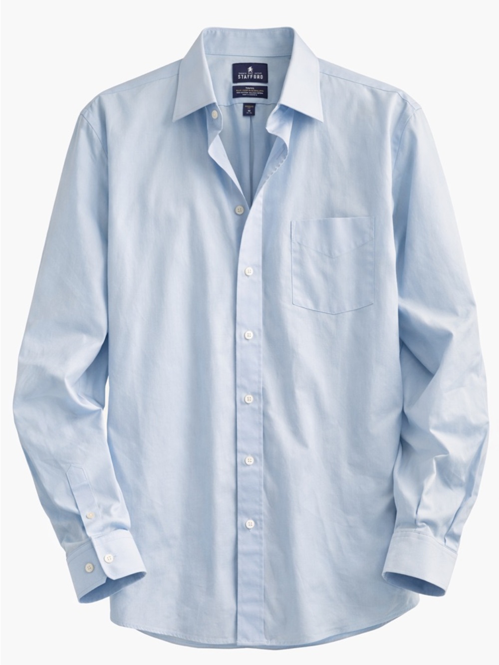 Stafford Men's Light Blue Spread Collar Dress Shirt